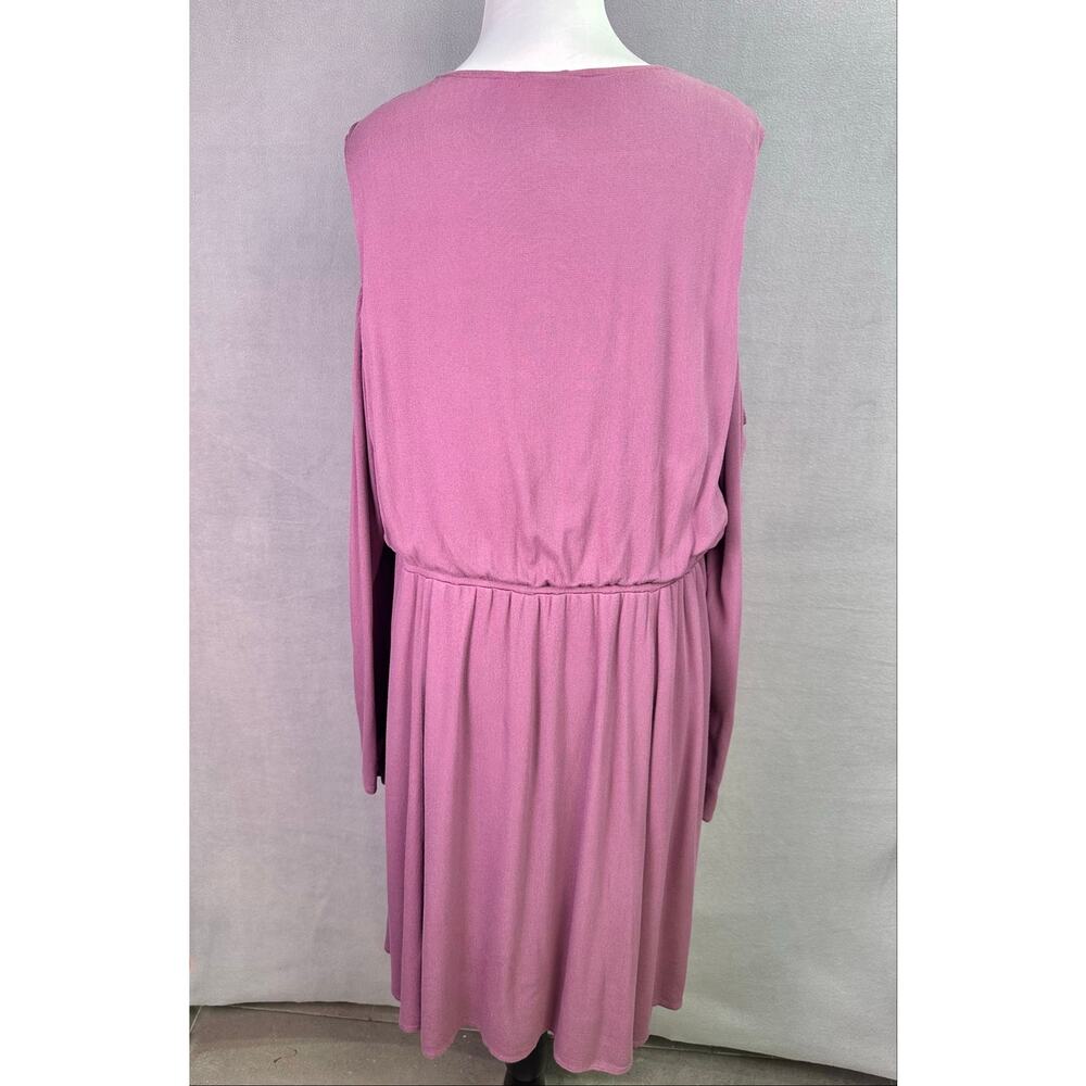 Torrid Mauve Crochet Tassel Tie Cold Shoulder Mini Dress Size 2 Boho - Picture 3 of 11
